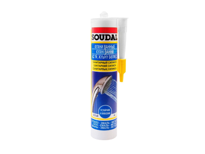 Герметик силіконовий SOUDAL санітарний білий (280 мл)