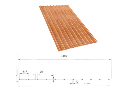 Профнастил ПС/ПК-10 НВН РЕ (Золотий Дуб) 0,40 мм Китай